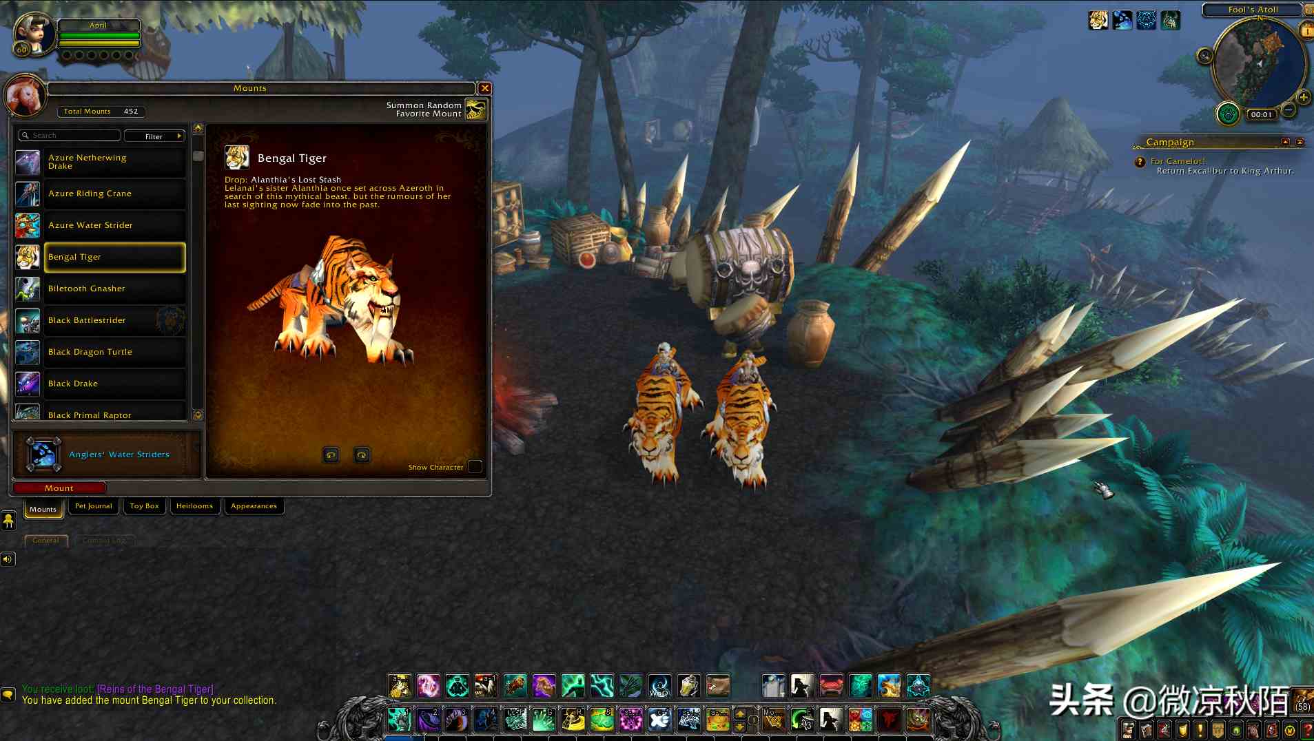 魔獸世界：絕版“老虎”坐騎回歸？全服唯一，歐皇也沒有的坐騎